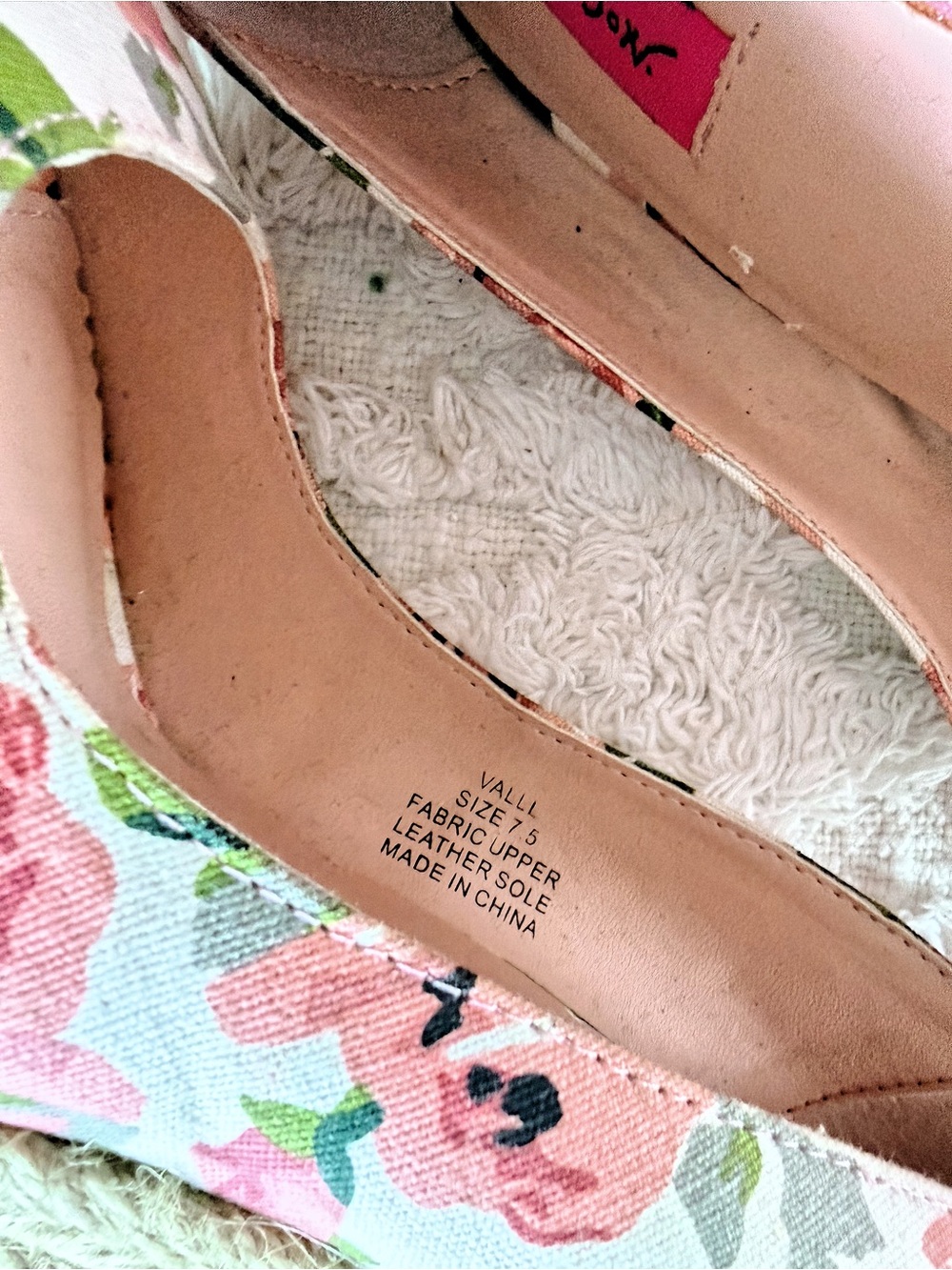 Betsey Johnson Valli Floral Espadrille Wedge Heels Pink Multi Size 7.5 - Picture 7 of 11